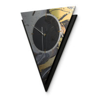 Gold & Black Ink – Triora Metallic Wanduhr aus Alu & MDF
