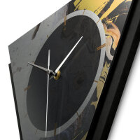 Gold & Black Ink – Triora Metallic Wanduhr aus Alu & MDF