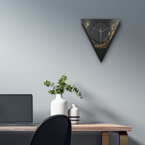 Golden Liquid – Triora Metallic Wanduhr aus Alu & MDF