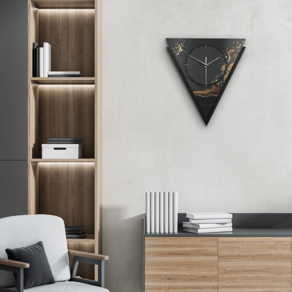 Golden Liquid – Triora Metallic Wanduhr aus Alu & MDF