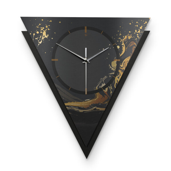 Golden Liquid – Triora Metallic Wanduhr aus Alu...