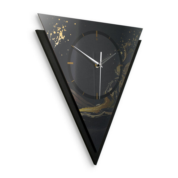 Golden Liquid – Triora Metallic Wanduhr aus Alu...