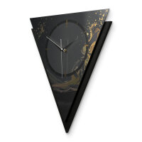 Golden Liquid – Triora Metallic Wanduhr aus Alu & MDF