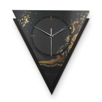 Golden Liquid – Triora Metallic Wanduhr aus Alu & MDF