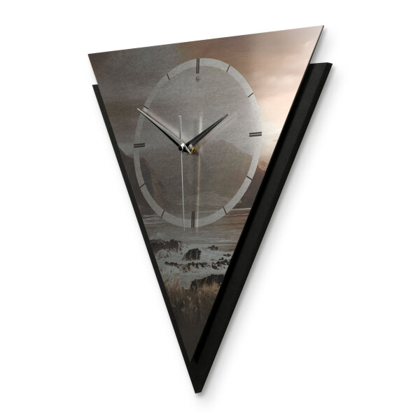 Küste – Triora Metallic Wanduhr aus Alu & MDF
