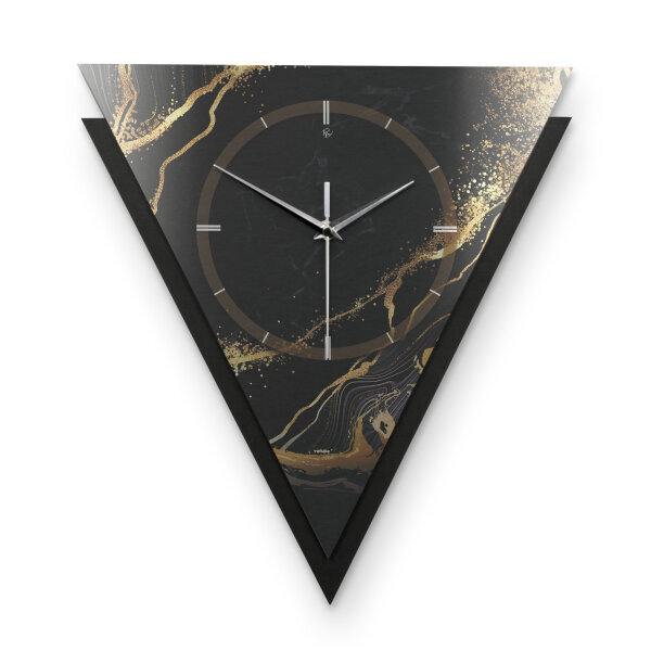 Black & Gold Waves – Triora Metallic Wanduhr...