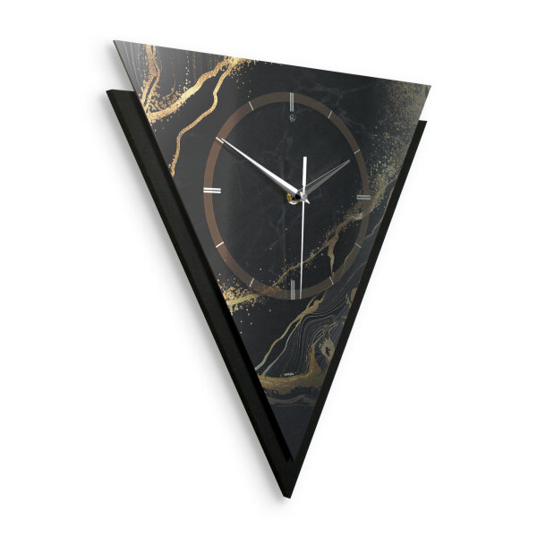 Black & Gold Waves – Triora Metallic Wanduhr...