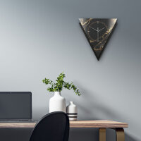 Black & Gold Waves – Triora Metallic Wanduhr aus Alu & MDF
