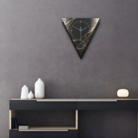 Black & Gold Waves – Triora Metallic Wanduhr aus Alu & MDF