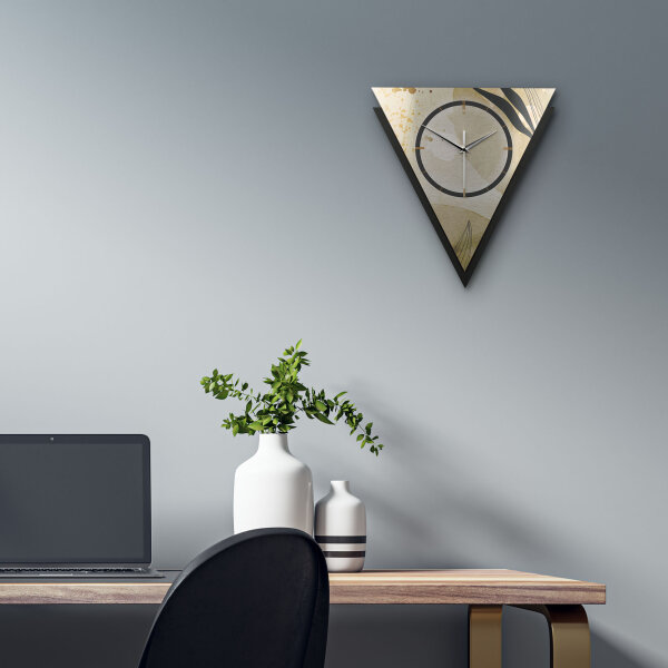 Elegant Leaves – Triora Metallic Wanduhr aus Alu & MDF