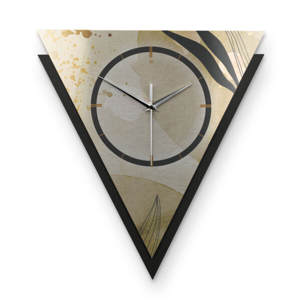 Elegant Leaves – Triora Metallic Wanduhr aus Alu...