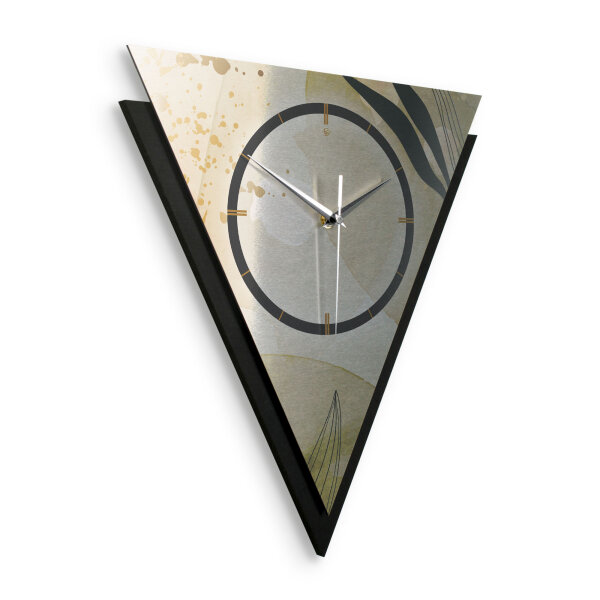 Elegant Leaves – Triora Metallic Wanduhr aus Alu...