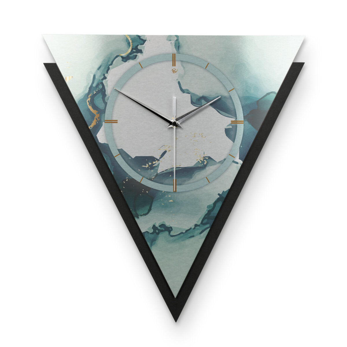 Turquoise – Triora Metallic Wanduhr aus Alu & MDF