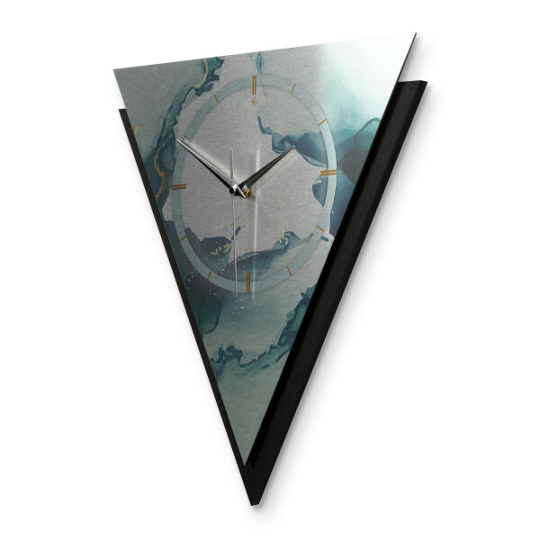 Turquoise – Triora Metallic Wanduhr aus Alu & MDF