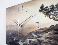 Einsamer Baum Design-Wanduhr aus Steinguss mit leisem Uhrwerk