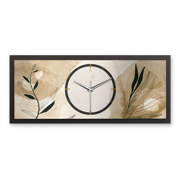 Brown – Panora Metallic Wanduhr aus Alu & MDF