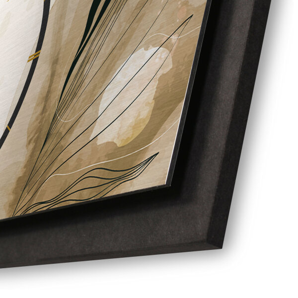 Brown – Panora Metallic Wanduhr aus Alu & MDF