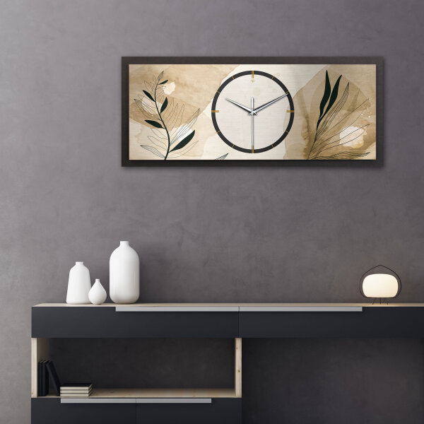 Brown – Panora Metallic Wanduhr aus Alu & MDF
