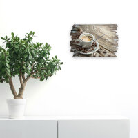 Kaffee Tasse Designer-Wanduhr aus Holz – leises Uhrwerk