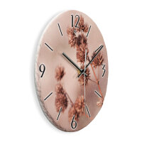 Korbblütler Design-Wanduhr aus Steinguss mit leisem Uhrwerk