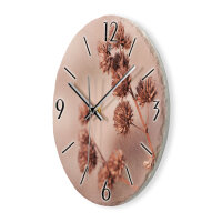 Korbblütler Design-Wanduhr aus Steinguss mit leisem Uhrwerk