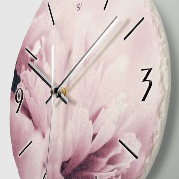 Dahlie Design-Wanduhr aus Steinguss mit leisem Uhrwerk