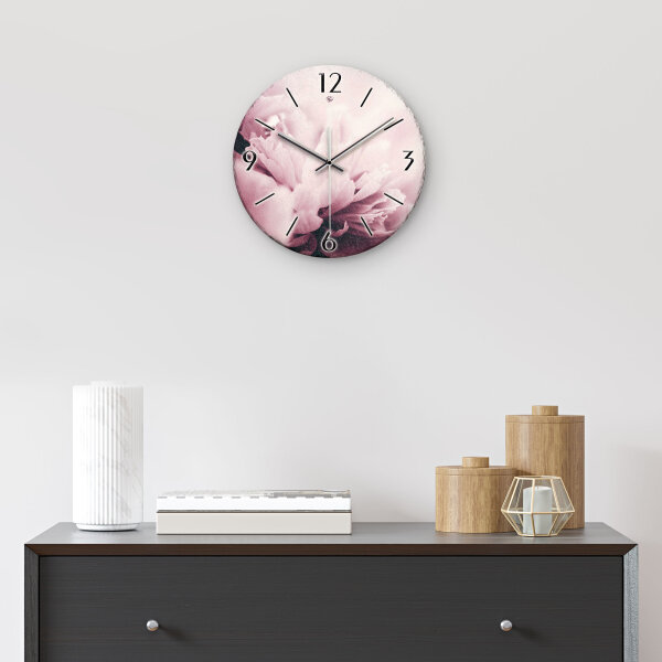 Dahlie Design-Wanduhr aus Steinguss mit leisem Uhrwerk
