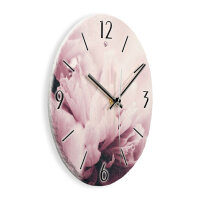 Dahlie Design-Wanduhr aus Steinguss mit leisem Uhrwerk