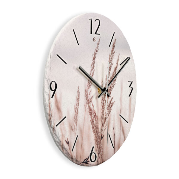 Gräser im Wind Design-Wanduhr aus Steinguss mit...