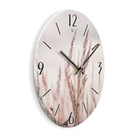 Gräser im Wind Design-Wanduhr aus Steinguss mit leisem Uhrwerk