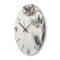 Eukalyptus Design-Wanduhr aus Steinguss mit leisem Uhrwerk