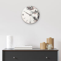 Eukalyptus Design-Wanduhr aus Steinguss mit leisem Uhrwerk