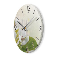 Birnbaum-Blüte Design-Wanduhr aus Steinguss mit leisem Uhrwerk