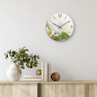 Birnbaum-Blüte Design-Wanduhr aus Steinguss mit leisem Uhrwerk