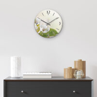 Birnbaum-Blüte Design-Wanduhr aus Steinguss mit leisem Uhrwerk