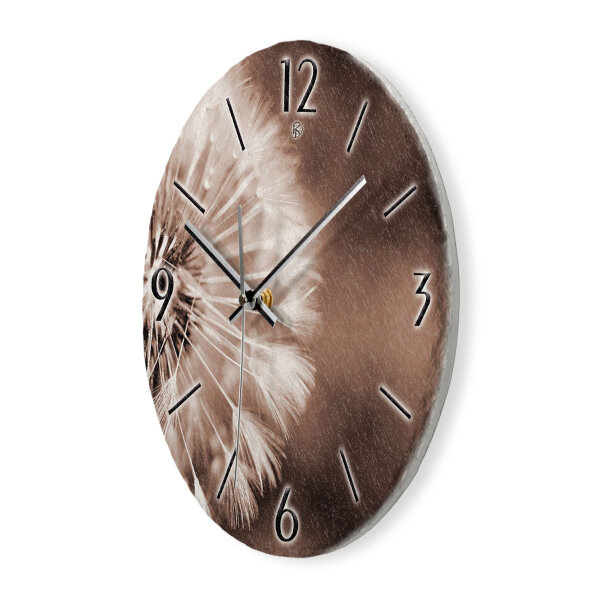 Pusteblume Design-Wanduhr aus Steinguss mit leisem Uhrwerk