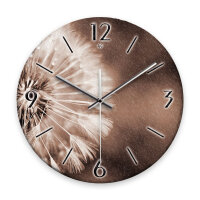 Pusteblume Design-Wanduhr aus Steinguss mit leisem Uhrwerk