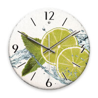 Limette Design-Wanduhr aus Steinguss mit leisem Uhrwerk