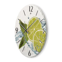 Limette Design-Wanduhr aus Steinguss mit leisem Uhrwerk