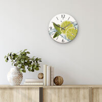 Limette Design-Wanduhr aus Steinguss mit leisem Uhrwerk