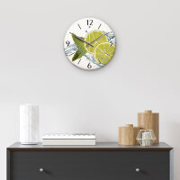 Limette Design-Wanduhr aus Steinguss mit leisem Uhrwerk
