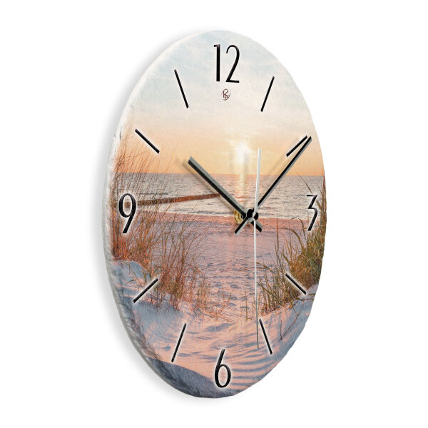 Strand Design-Wanduhr aus Steinguss mit leisem Uhrwerk
