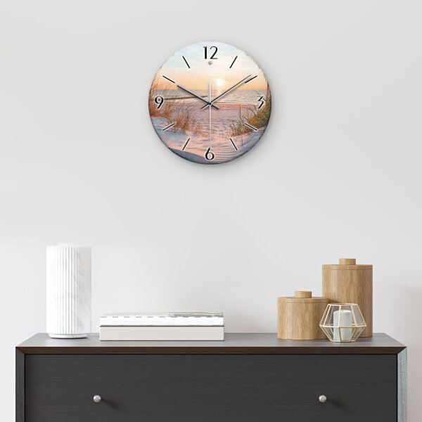 Strand Design-Wanduhr aus Steinguss mit leisem Uhrwerk
