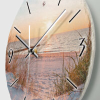 Strand Design-Wanduhr aus Steinguss mit leisem Uhrwerk