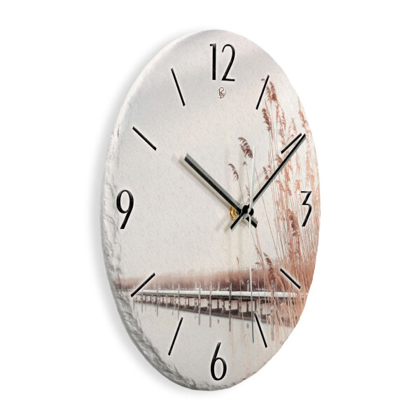 Steg Design-Wanduhr aus Steinguss mit leisem Uhrwerk