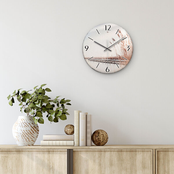 Steg Design-Wanduhr aus Steinguss mit leisem Uhrwerk