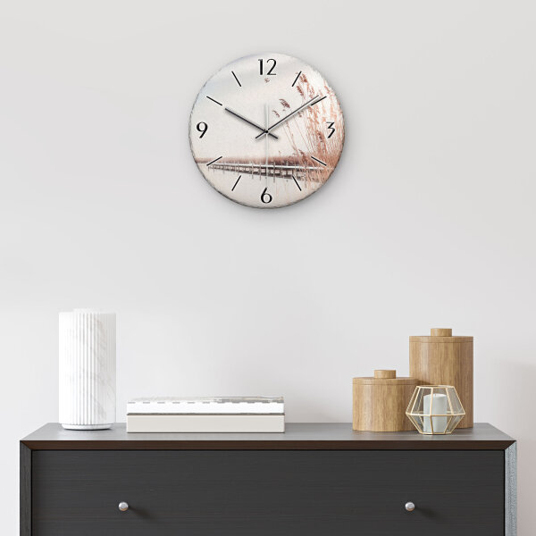 Steg Design-Wanduhr aus Steinguss mit leisem Uhrwerk
