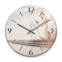 Steg Design-Wanduhr aus Steinguss mit leisem Uhrwerk