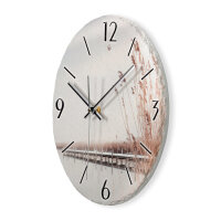 Steg Design-Wanduhr aus Steinguss mit leisem Uhrwerk