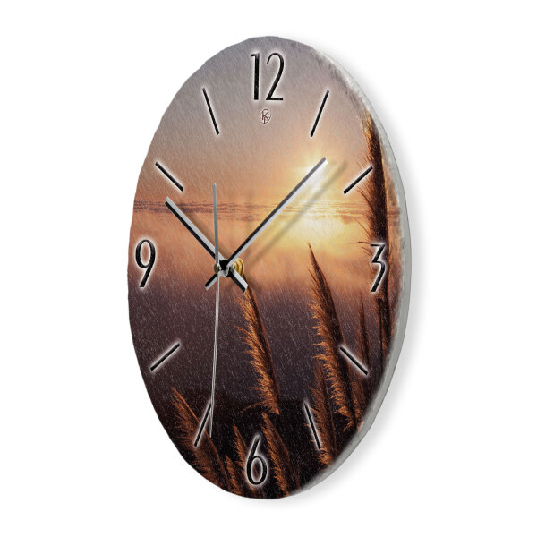 Sunset Design-Wanduhr aus Steinguss mit leisem Uhrwerk
